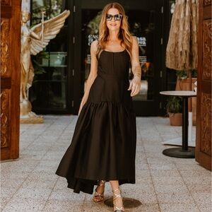 ALICE & OLIVIA Diana Black Midi Dress 6